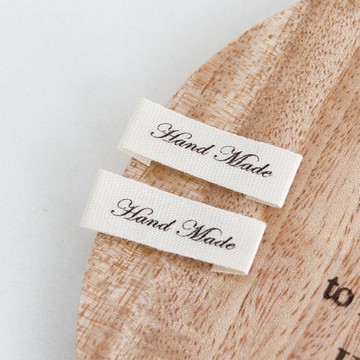Sewings 草寫字體手工棉標籤  米白色 + 黑色  100個