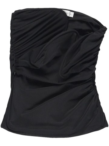 Christopher Esber - Encompassed Suspension ruched-jersey strapless top - women - Nylon/Lycra - 8 - Black