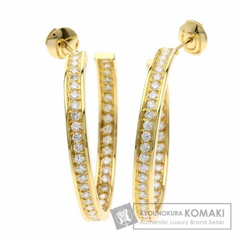 カルティエ、ミミスターダイヤフープピアス、K18YG