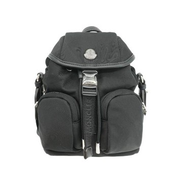 Moncler Trick Mini 尼龍壓釦雙口袋斜背包(黑)