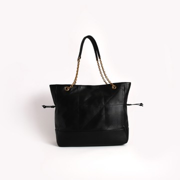 SO NICE  菱格抽繩鍊條羊皮肩背包