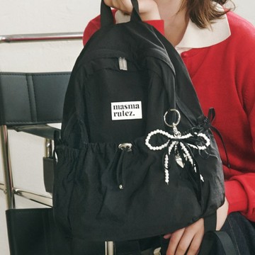 mini ver. Ribbon pocket backpack_Black