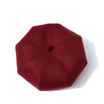 新款秋冬羊毛呢無檐貝雷帽八角帽畫家時尚帽中老男女帽子潮流