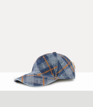 Vivienne Westwood Baseball Cap Denim Tartan Blue-orange L/XL Unisex