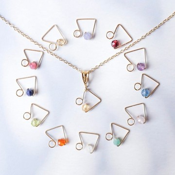【可選誕生石】八分音符 項鍊 音符 音樂 天然石 飾品 適用禮品 贈禮