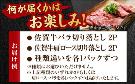 艶さし！ 佐賀牛 焼肉用 切り落とし 1kg（500g×2P）肩ロースorバラ 吉野ヶ里町[FDB049]