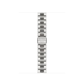 Apple Watch Hermès - 42 公釐 Satiné 緞灰色 Grand H Fin 錶鏈帶 - S