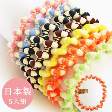 日本 Melody Accessory - 專利安心耐用彩色波浪髮圈(5入組)-單色-橘