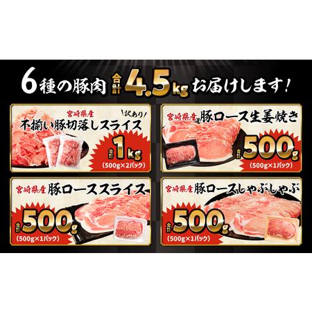 ふるさと納税 国産豚肉バラエティセット4.5kg 【小分け豚肉 豚肉 ぶた 豚 豚肉詰め合わせ 国産豚肉 豚肉6種 豚肉セット 豚肉バラエティセット 豚.. 宮崎県宮崎市