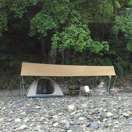 【【蘋果戶外】】優質無標商品500x500 RIPSTOP 格紋抗撕裂輕量銀膠天幕布 (2色可選)# 5x5