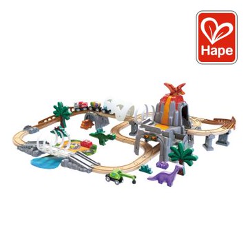 奇哥 德國Hape  火車軌道夜光恐龍組合