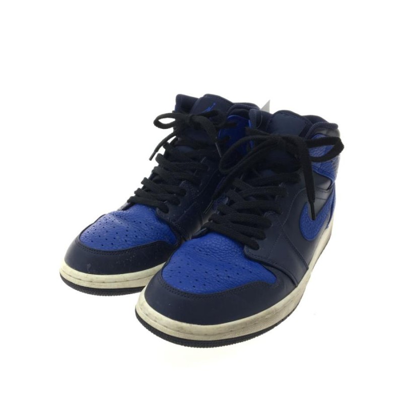 NIKE◇AIR JORDAN 1 MID/エアジョーダンミッド/ブルー/554724-412/28cm