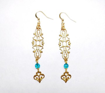 像復古耳環水晶波西米亞耳環長垂飾串珠耳環波西米亞風