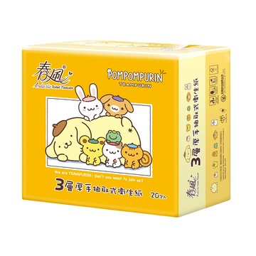 【春風】布丁狗3層厚手抽取式衛生紙90抽x20包