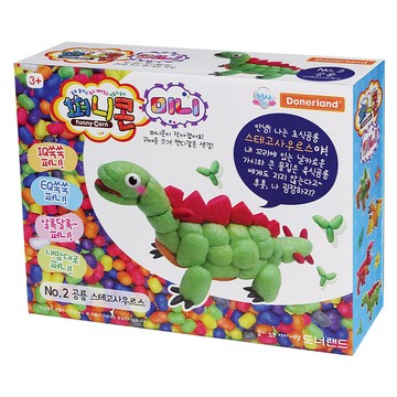 韓國 Donerland - 魔法迷您玉米黏土-劍龍-工具刀*1+吸水海棉墊*1+盒裝背面附有教學說明