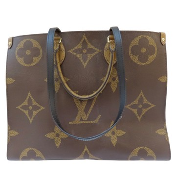 【二手名牌BRAND OFF】LOUIS VUITTON LV 路易威登【再降價】 棕色 原花 帆布 ONTHEGO GM M45320