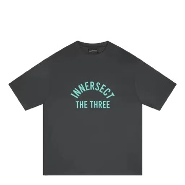 EDC INNERSECT FOG JERRY LORENZ ARCH-SHAPED GREEN LOGO TEE CHARCOAL GRAY