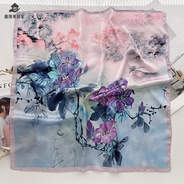 免運 優雅文藝 小方巾 女春薄款圍脖搭配職業工裝氣質綁包領巾qxm8012