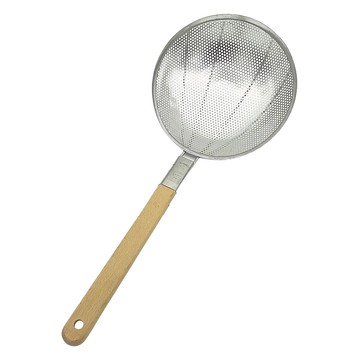 AN細孔木柄撈網 木柄隔熱 細孔過濾 不鏽鋼材質 堅固耐用  28cm  1個