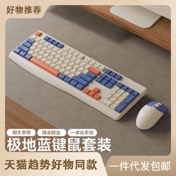 蝰蛇有線拼色高顏值鍵帽機械手感靜音鍵鼠套裝臺式電腦辦公設備