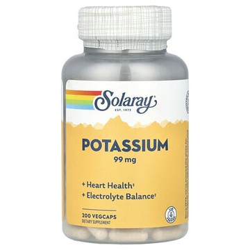 Solaray, 鉀，99 毫克，200 粒素食膠囊
