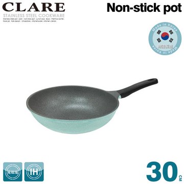 【CLARE可蕾爾】韓國鑄造不沾炒鍋30cm無蓋