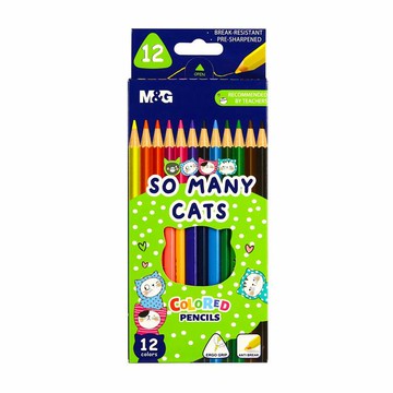 新易 CAT 貓咪 色鉛筆 (三角桿) (12色) (24色)【APP滿額下單10%點數(單一帳號最高5000點)】1/31止