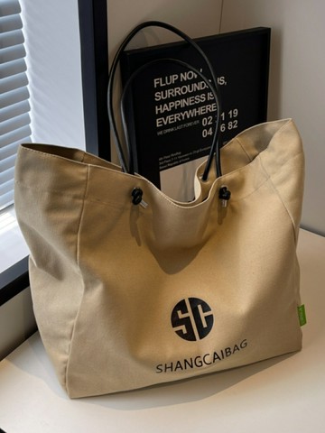 韓版大容量帆布托特包包女時尚外出手提購物袋休閑百搭通勤單肩包【淘夢屋】