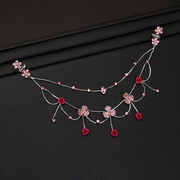 兒童公主鏈額頭鏈眉心墜女童古風發飾品抓夾流蘇頭飾舞蹈編發發抓