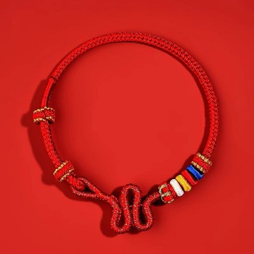 現貨+預購 編織手鍊手工手繩女手珠平安擋煞防小人轉運淨化招財開運-靈蛇獻瑞本命年3色74kj8【獨家進口】【米蘭精品】