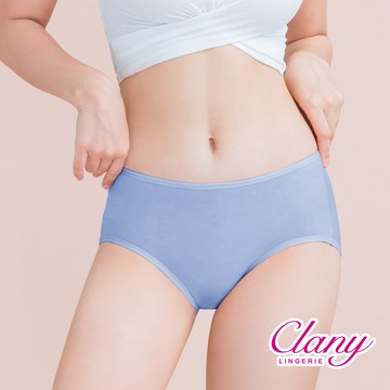 【Clany可蘭霓】台灣製絲蛋白美膚內褲 ｜莫代爾親膚透氣低敏・中腰女內褲 M–XL  群青藍 2152-52