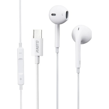 RASTO Type C線控耳機 120cm  RS49  白色