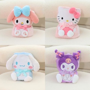 卡通新款玉桂狗魚怪法蘭絨毛毯沙發蓋毯辦公室午休小毯子午睡毯