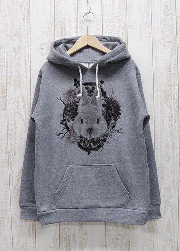 ronronRABIT 連帽衫 Flower Frame 炭灰色 / R033-P-GR