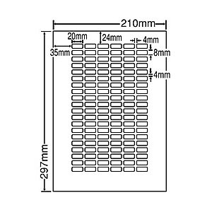  東洋印刷 LDW120YF シートカットラベル A4版 120面付(1ケース500シート)