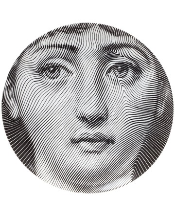 Fornasetti - wall plate - unisex - One Size - Grey