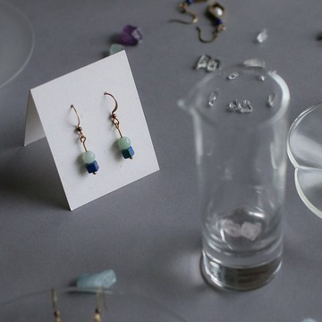 天然石耳環-細雨/耳針/夾式/可客製