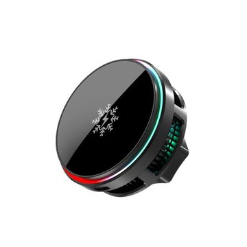 跨境S32車載無線充電器出風口導航磁吸半導體制冷車載手機支架
