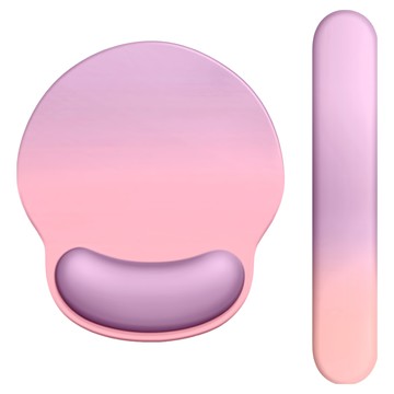 UniSync 漸層親膚舒壓回彈支撐滑鼠墊手腕墊套組  紫粉色  1組