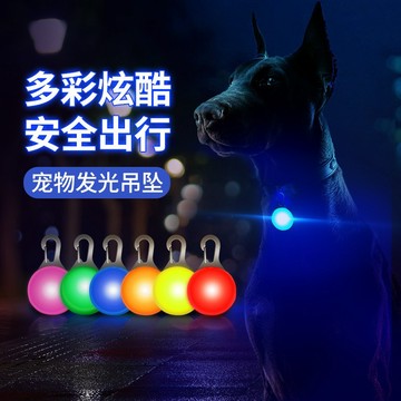 【台灣現貨】小狗夜間發光吊墜 狗狗項圈 反光夜光閃光遛狗熒光掛飾 丟失頸圈 可充電led燈防走失 狗牌