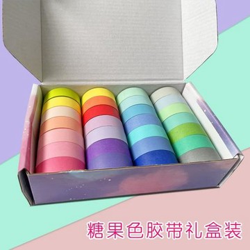 跨境馬卡龍和紙膠帶彩色糖果色裝飾性可書寫遮蔽膠帶