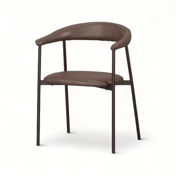 焦糖皮革鐵腳餐椅 CHR105｜工業風餐椅推薦｜復古與現代兼具的高質感選擇