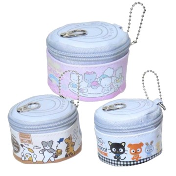 小禮堂 Sanrio 三麗鷗 造型收納包附吊鏈 (罐頭款) 巧克貓 Nya Ni Nyu Ne Nyon 棉花糖貓