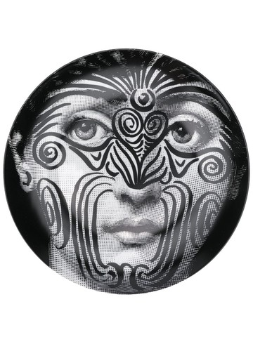 Fornasetti - Lina Cavalieri-print wall plate - unisex - Porcelain - One Size - Black