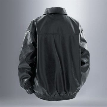 【HOT 本舖】男装春秋冬季新款外貿PU皮立領開衫新品機車皮衣休閒跨境皮夾克外套