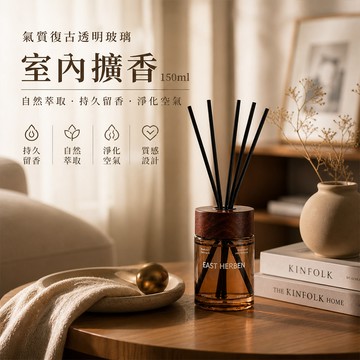 🌟折價券必買🌟居家小物 氣質復古透明玻璃室內擴香150ml【FRA103】MAY05｜4款 CP〔現貨〕