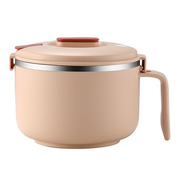 BLACK HAMMER 不鏽鋼雙層隔熱多功能碗 1200ml 附蓋  粉色  1個