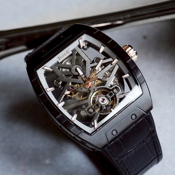 FIBER 法柏 FB8018-9 時空之刃 限量機械鏤空錶 黑 40mm