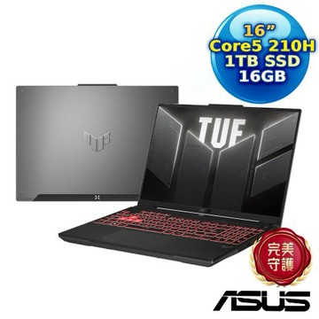 ASUS TUF Gaming F16 FX607VJB-0053A210H 16吋電競筆電 (Core 5 210H/16G/1TB PCIe/RTX 3050/16/W11)