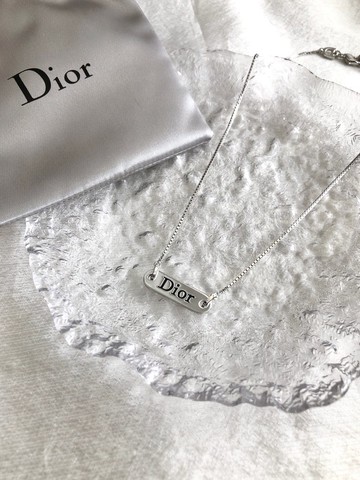【 日本直送 名牌中古包 】Christian Dior 迪奧 項鍊 銀色 Logo vintage 古董 pidv5i